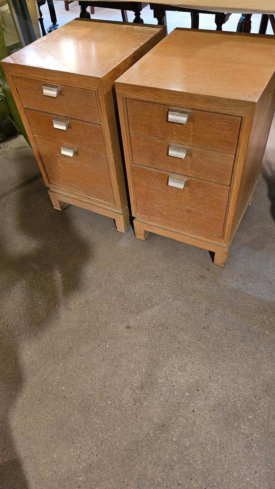 Mid-century Designer Three-drawer Nightstands