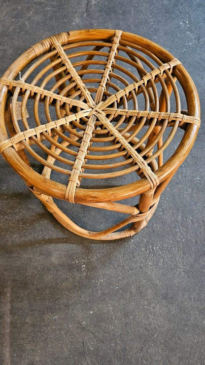 1960s Circular, Stout Bamboo Table