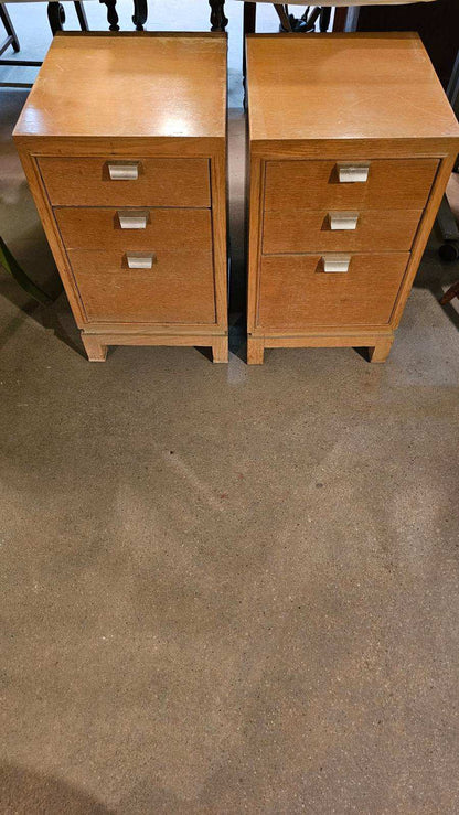 Mid-century Designer Three-drawer Nightstands