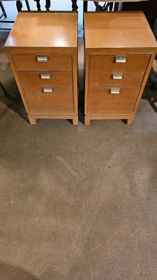 Mid-century Designer Three-drawer Nightstands