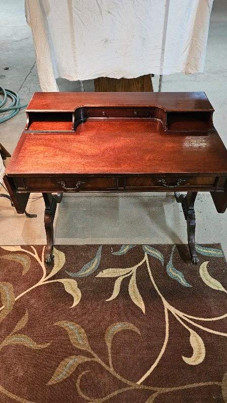 Mahogany Drop Leaf Sides Vintage Writing Desk