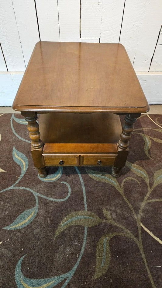 Rectangular Mid-century Side Table with Drawer