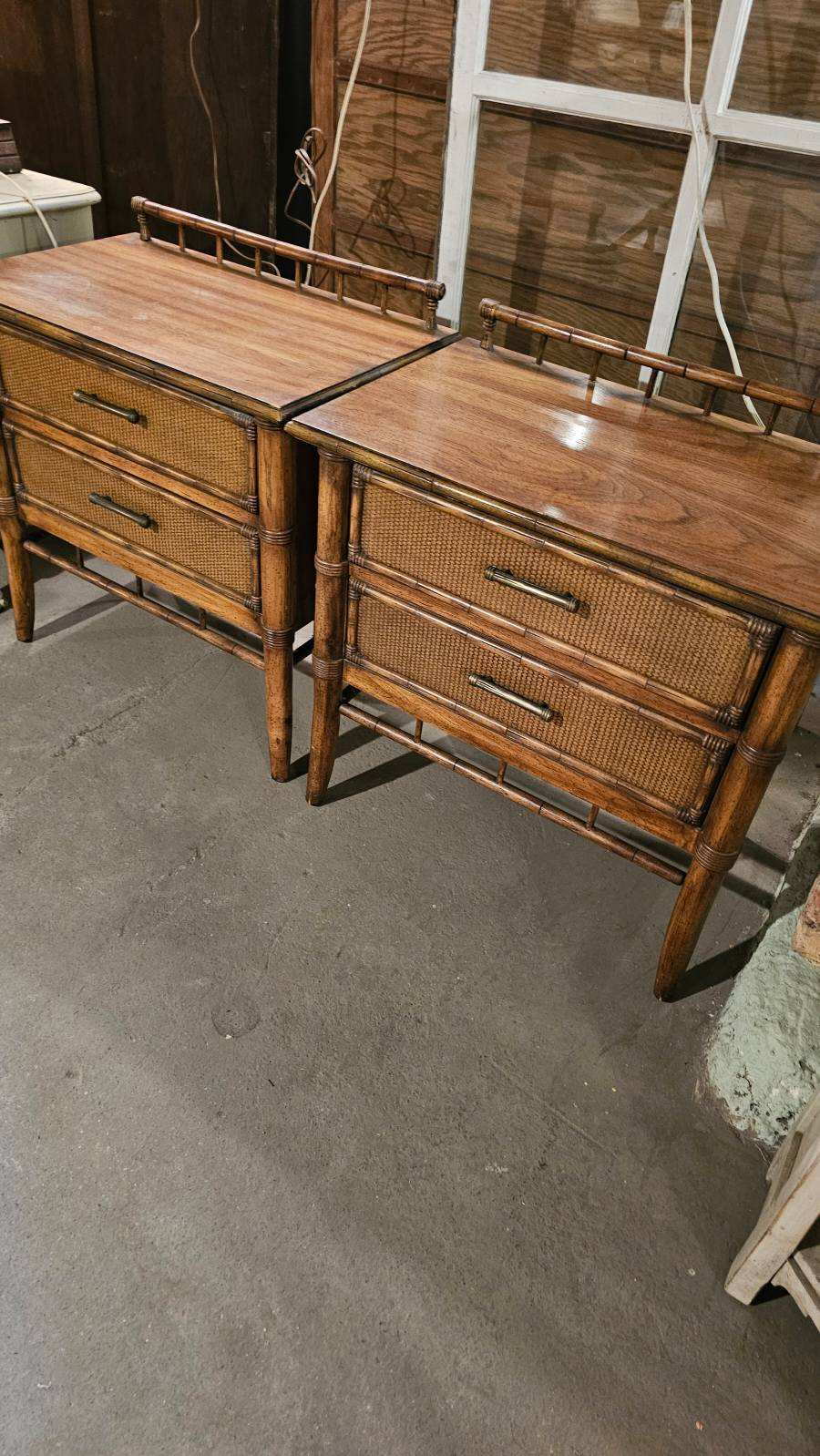 Mid-century Thomasville Two-Drawer Side Tables