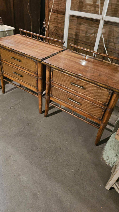 Mid-century Thomasville Two-Drawer Side Tables
