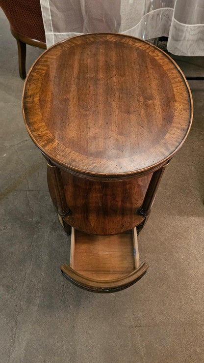 Oval Mahogony Lamp Table with Drawer and Writing Slab