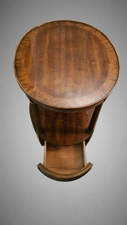 Lamp Table – Side Table with Drawer & Writing Slab Oval Mahogany