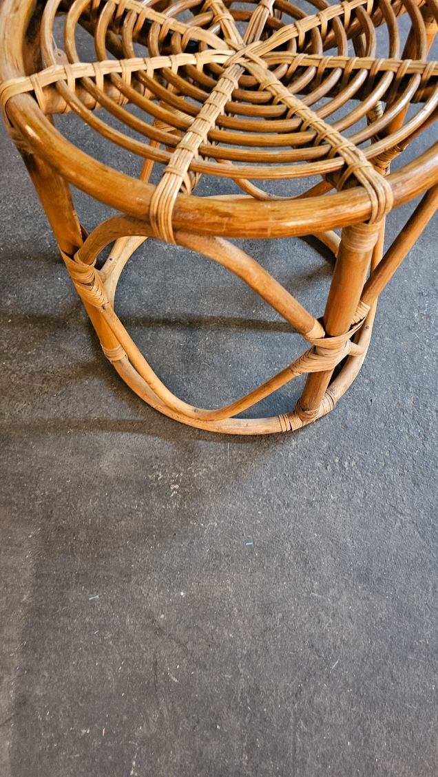 1960s Circular, Stout Bamboo Table