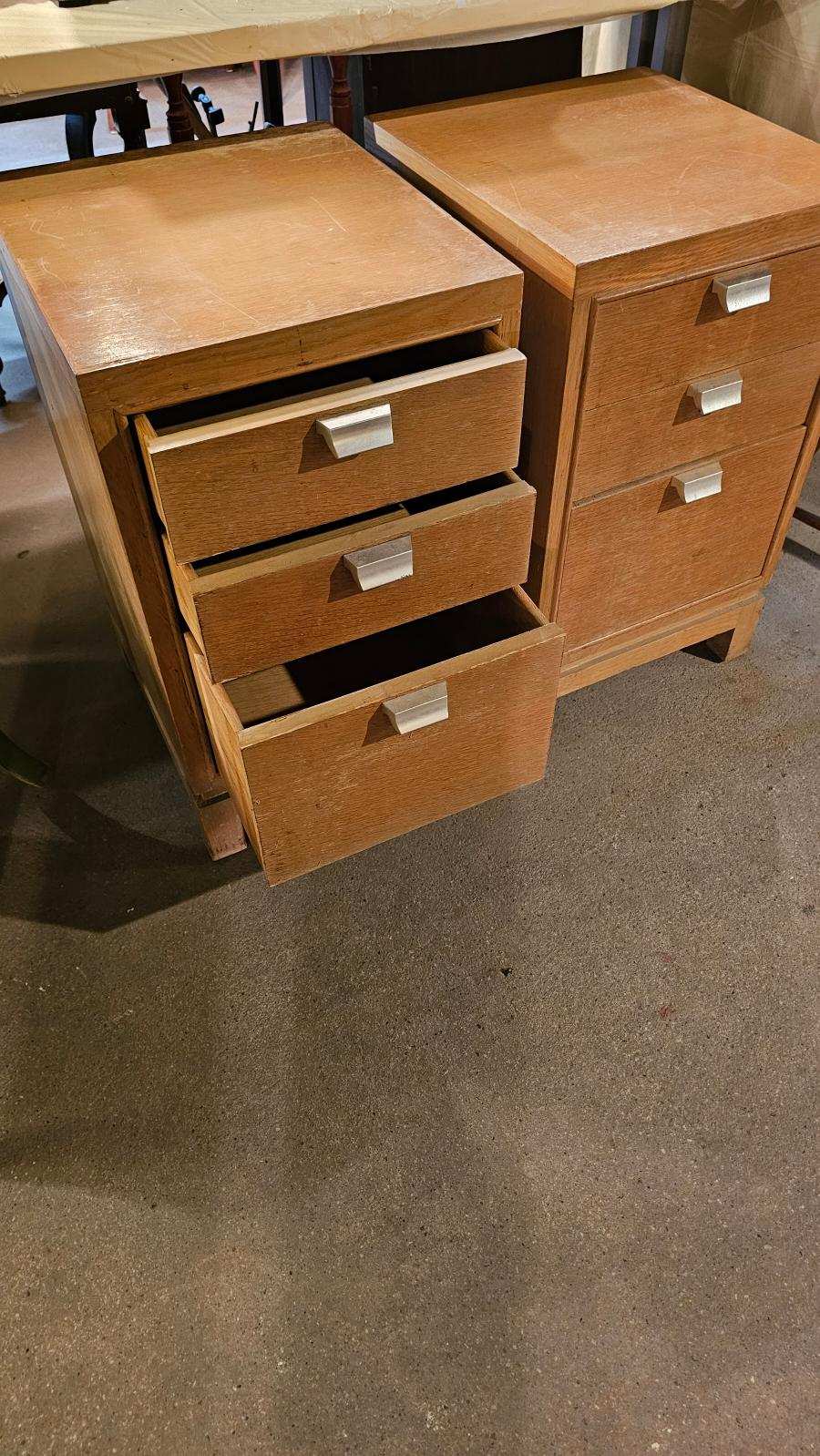Mid-century Designer Three-drawer Nightstands