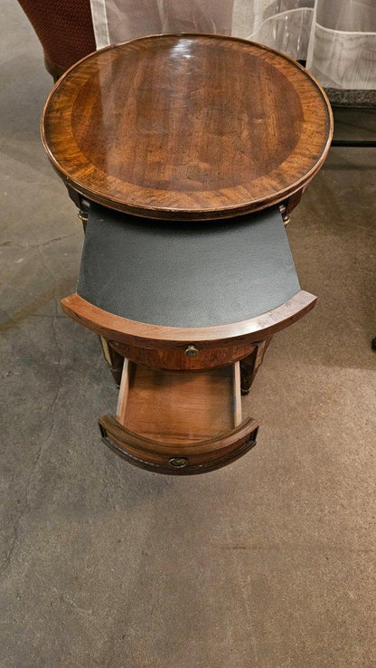 Oval Mahogony Lamp Table with Drawer and Writing Slab