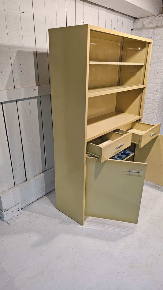 Harvest Gold Metal Enamel Storage Cabinet