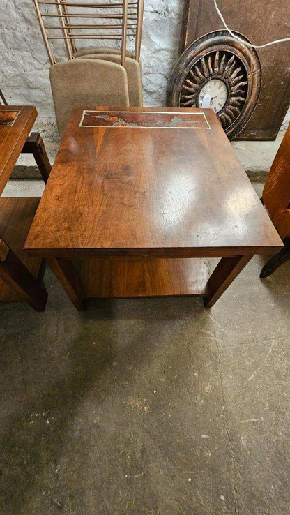Brutalist Burled Walnut Lane 1960s End & Coffee Table Three Piece Set