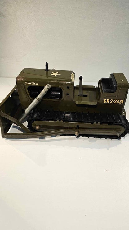 Toy Army Green Bulldozer by Tonka Army Green 1960s