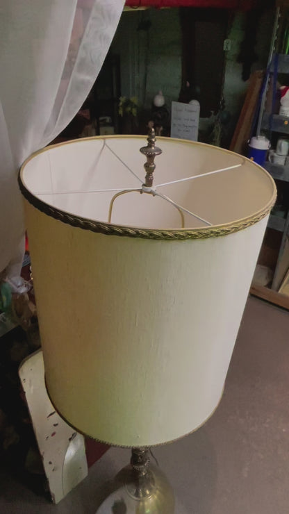Hollywood Regency MCM Floor Lamp with Glass Table