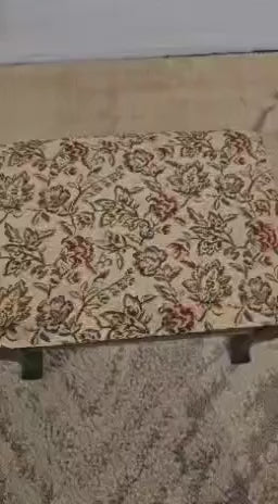 RARE Vintage Electric Heated Floral Upholstered Footstool