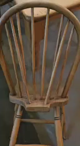 Amish Spindle Bow Back Chairs Set of Four