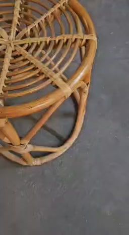 1960s Circular, Stout Bamboo Table