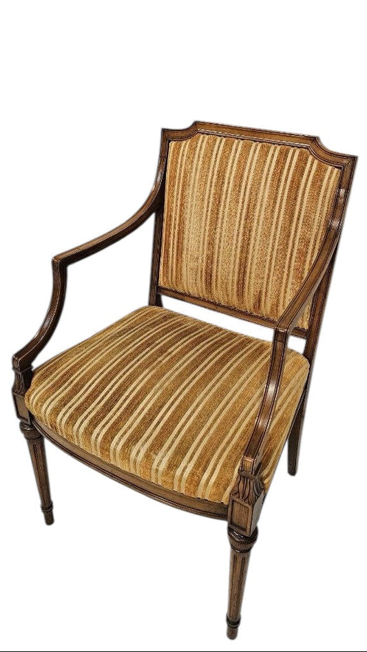 Wooden Armchair – Mustard Yellow Vinyl Upholstery