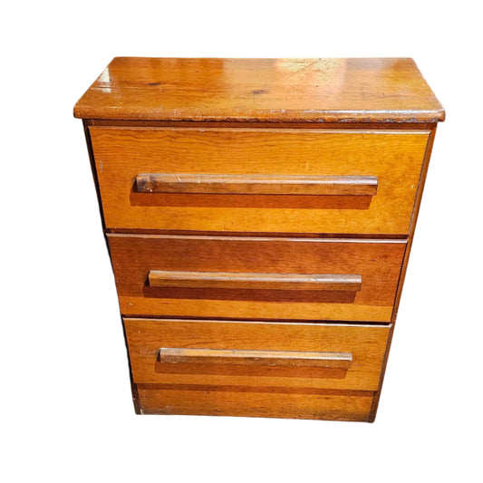 Solid Wood 3-Drawer Dresser with Minimalist Pulls