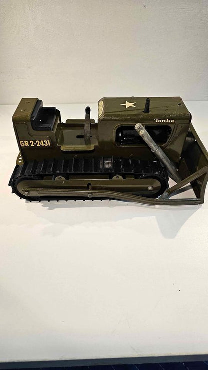 Toy Army Green Bulldozer by Tonka Army Green 1960s